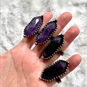 Huge Amethyst Psychic Intuition Ring